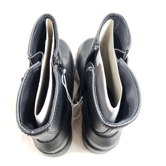 Womens Size 10 Black Harness Ankle Boots Black Faux Leather - Picture 7 of 9